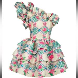 CeliaB Baltic One Shoulder Floral Dress - Pink and Green
